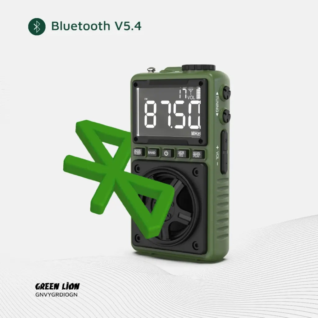 Green Lion Voyager Portable Radio | Flash Light | Speaker - Green