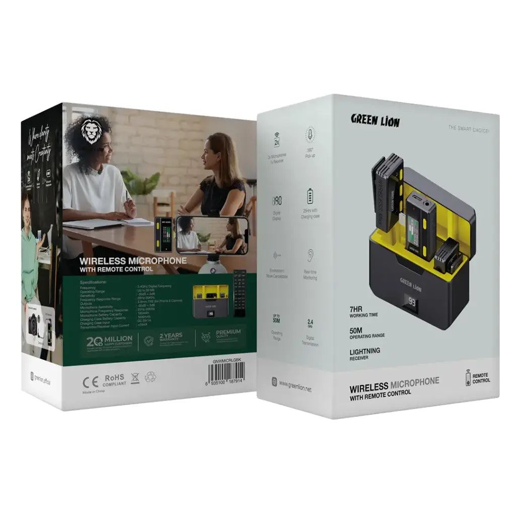 Green Lion Wireless Microphone With Remote Control - Black