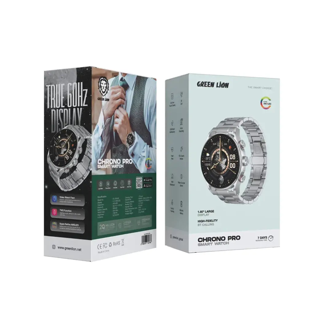 Green Lion Chrono Pro Smart Watch - Silver