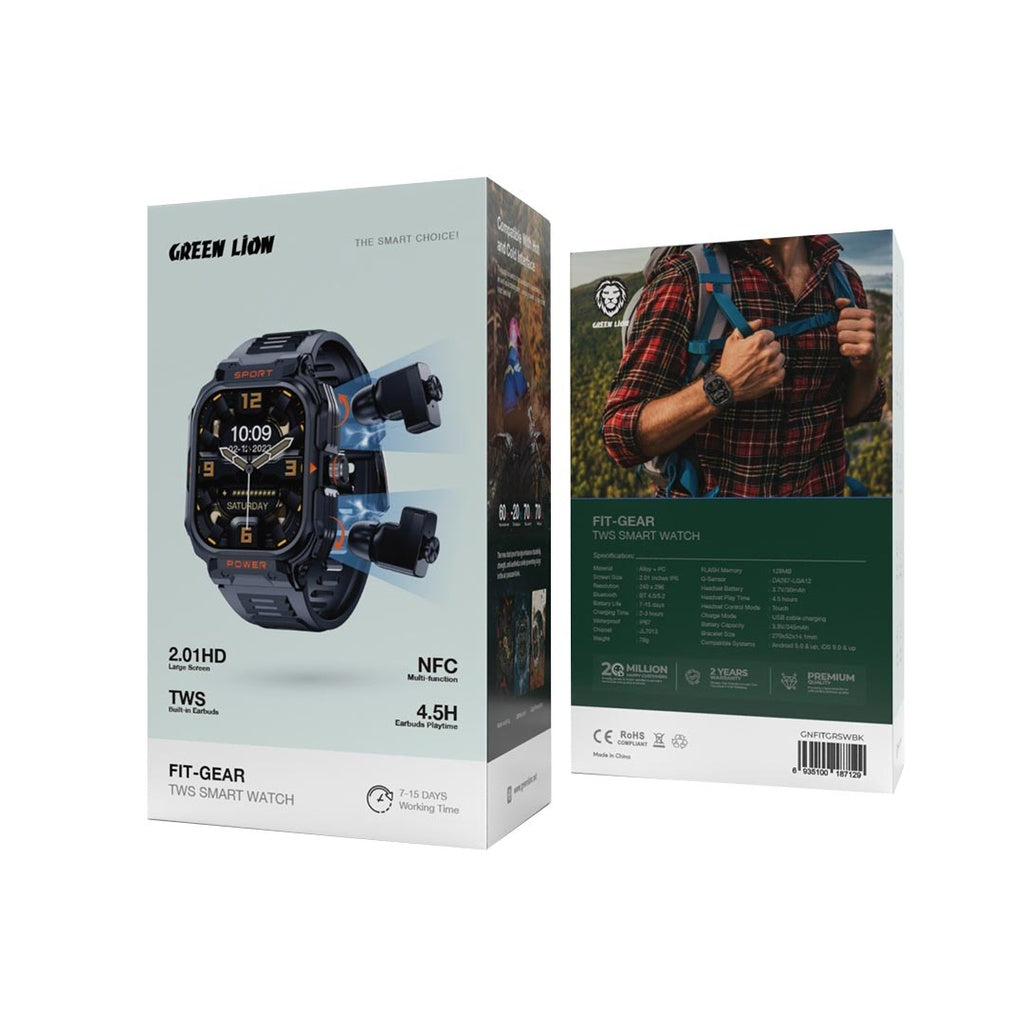 Green Lion Fit - Gear TWS Smart Watch - Black
