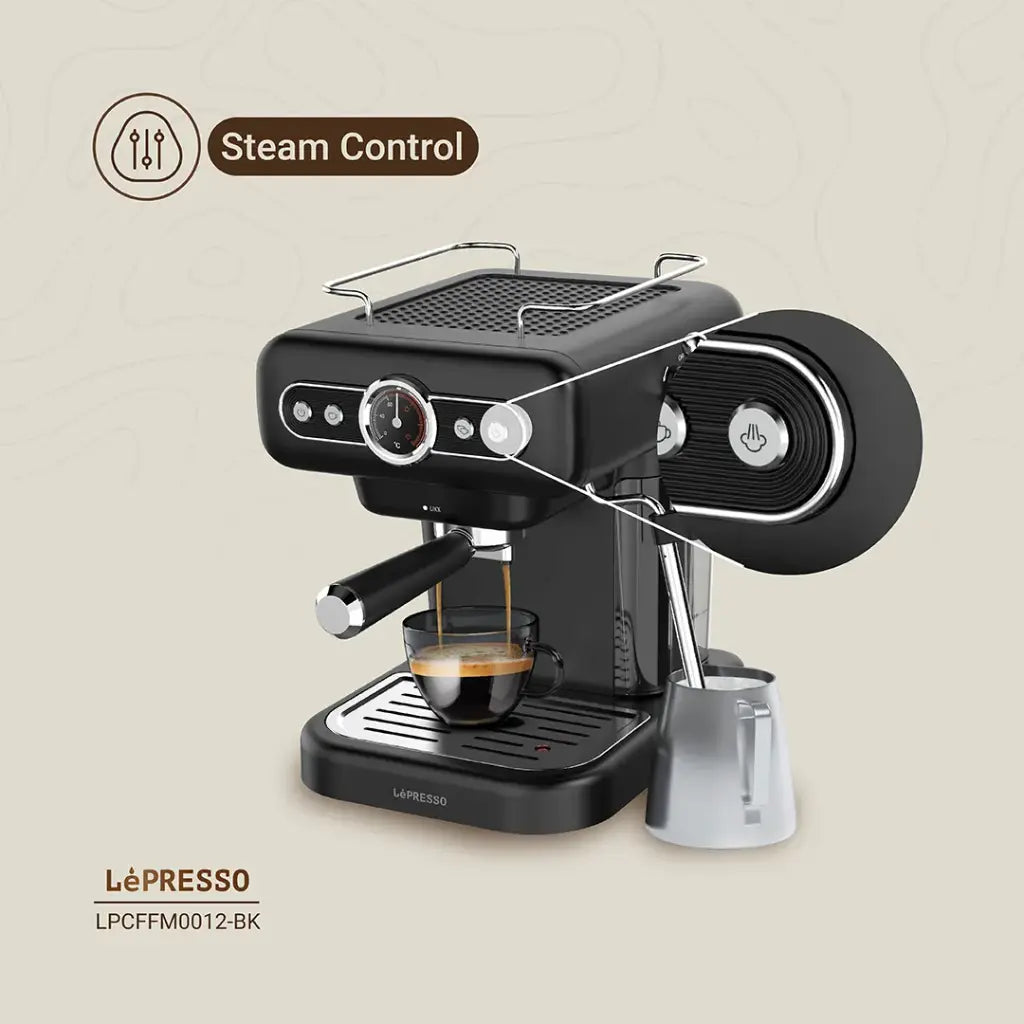 LePresso Retro Espresso Boiler Machine Gauge and Milk Steamer