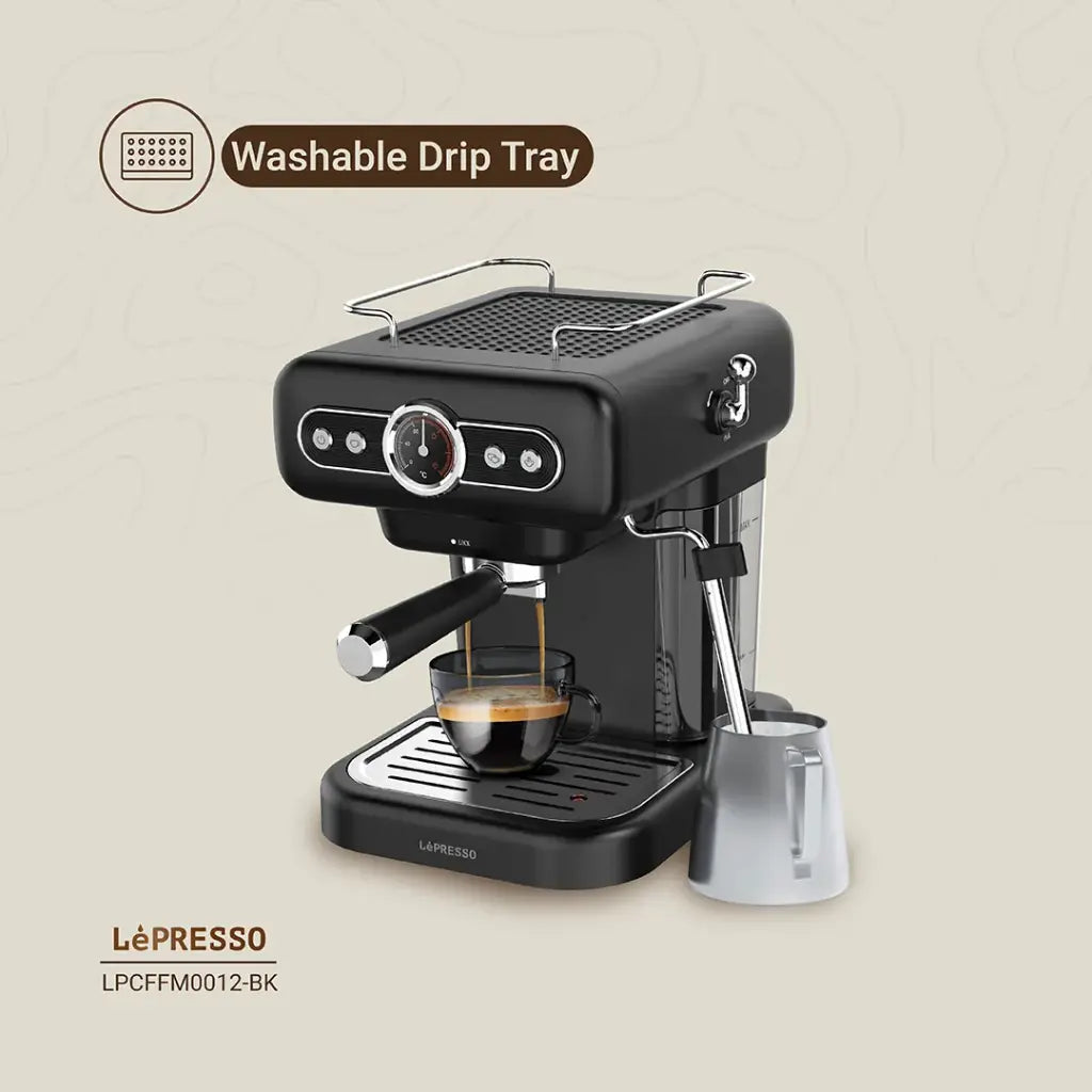 LePresso Retro Espresso Boiler Machine Gauge and Milk Steamer