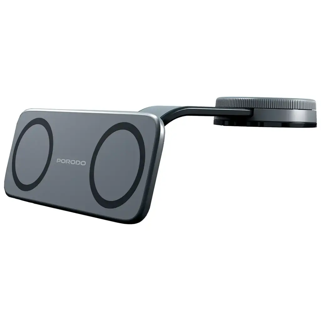 Porodo Vacuum & Adhesive Magnetic Car Mount - Black