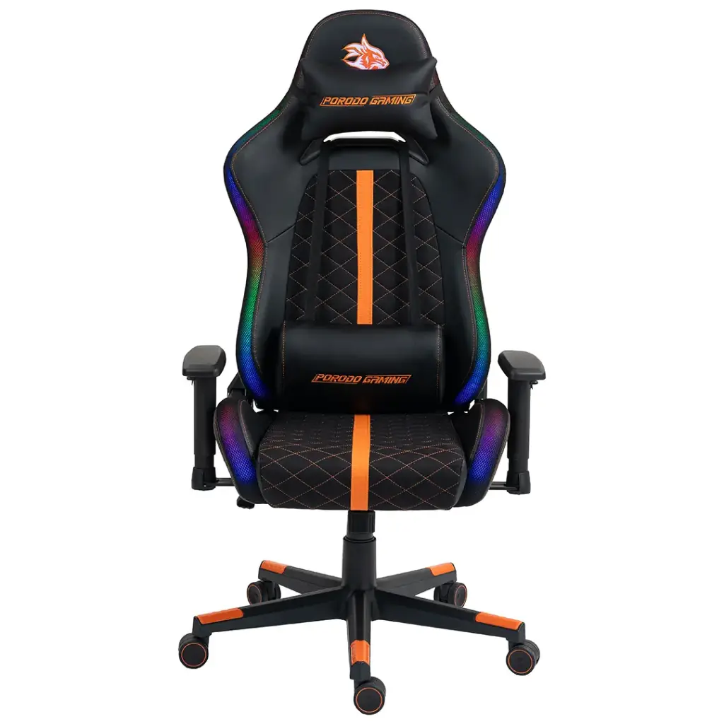 Porodo Gaming Ergonomic RGB Gaming Chair - Black/Orange