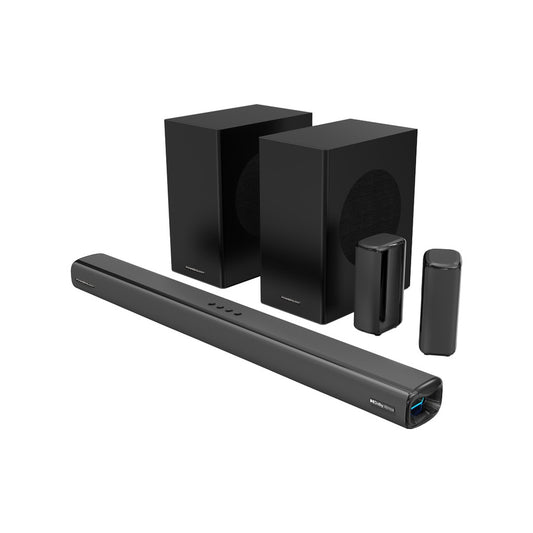 Powerology 5.2.4CH Dual Woofer Wireless Home Theater - Black