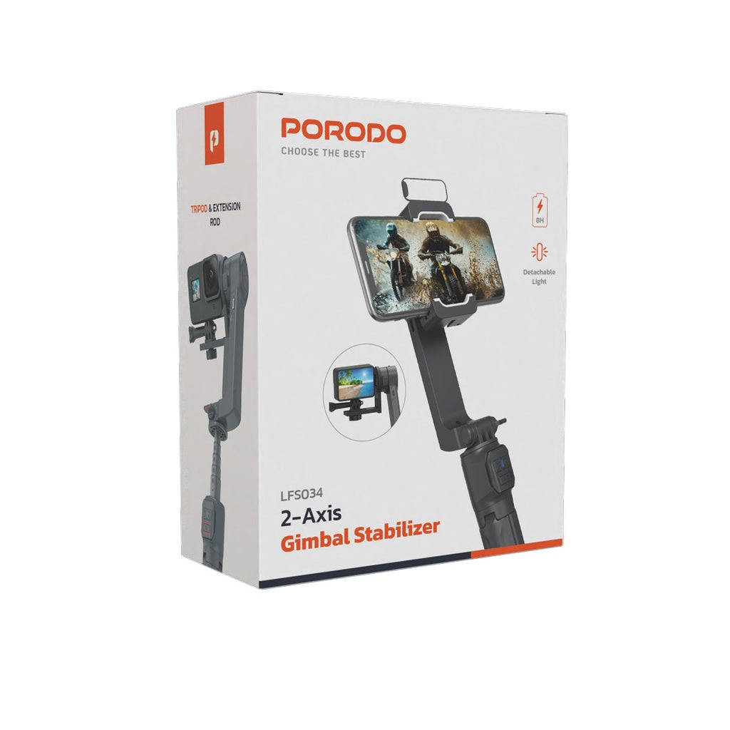 Porodo 2-Axis Gimbal Stablizer - Black