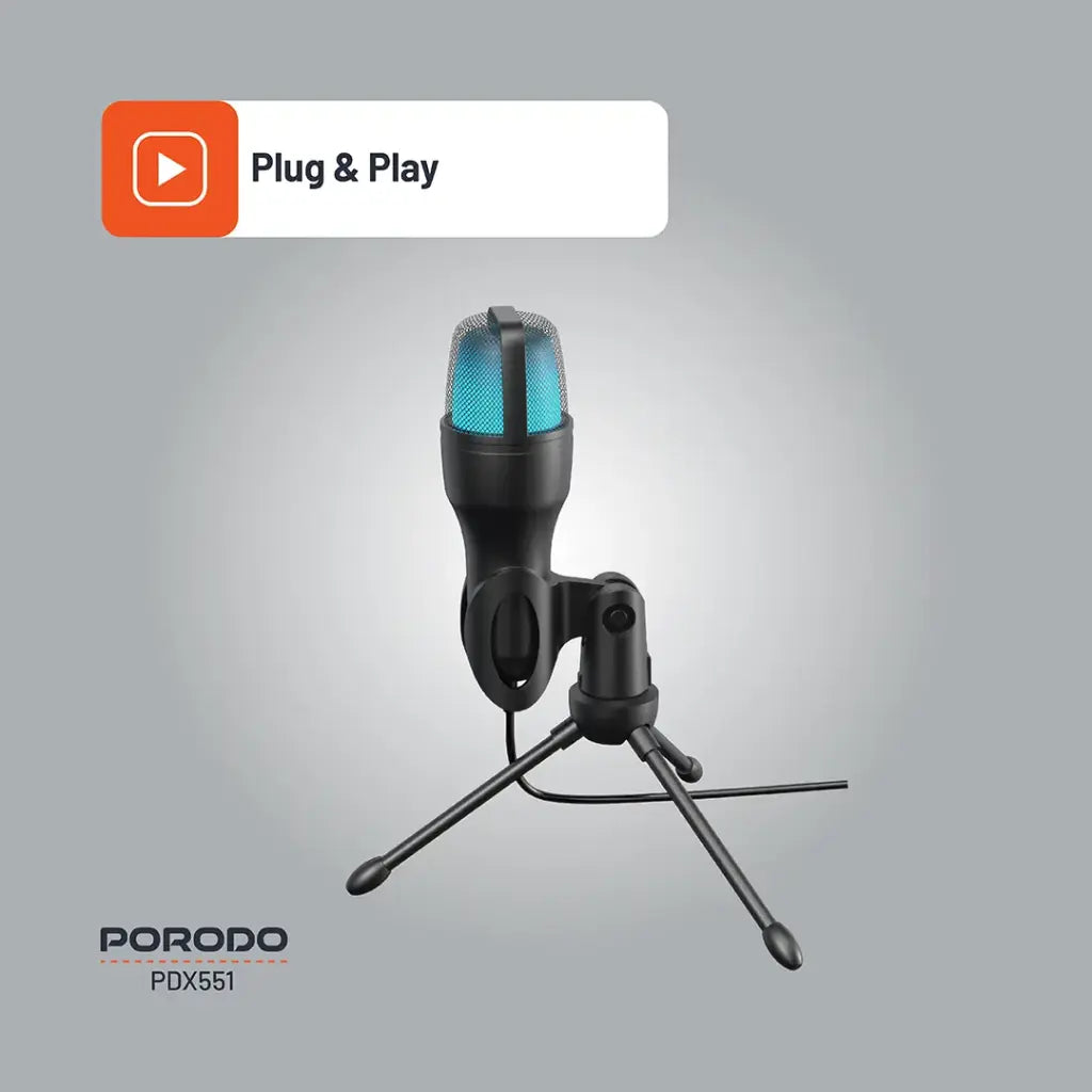 Porodo Gaming Condenser Microphone - Black
