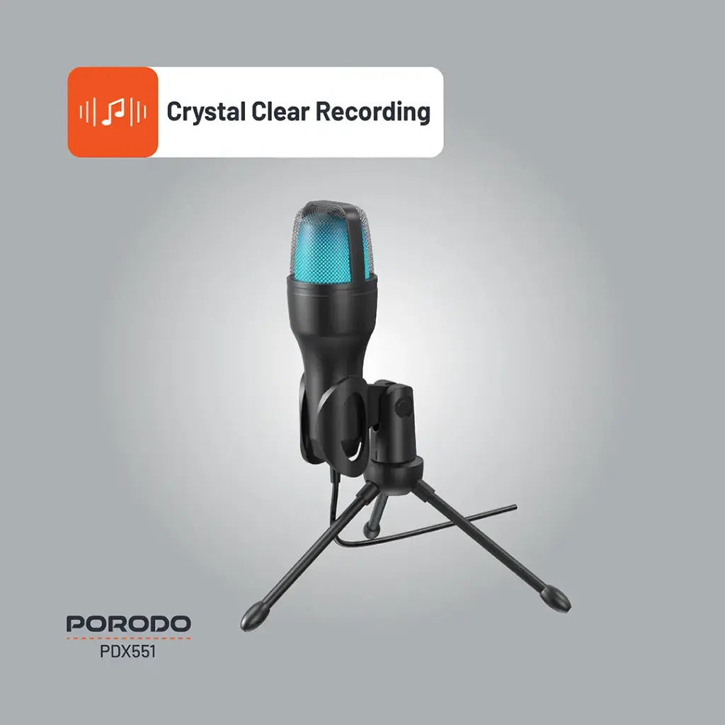 Porodo Gaming Condenser Microphone - Black