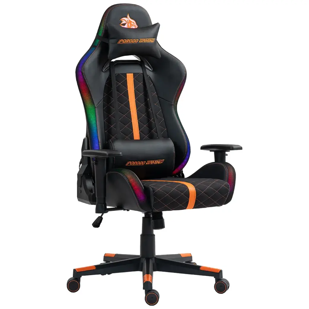 Porodo Gaming Ergonomic RGB Gaming Chair - Black/Orange