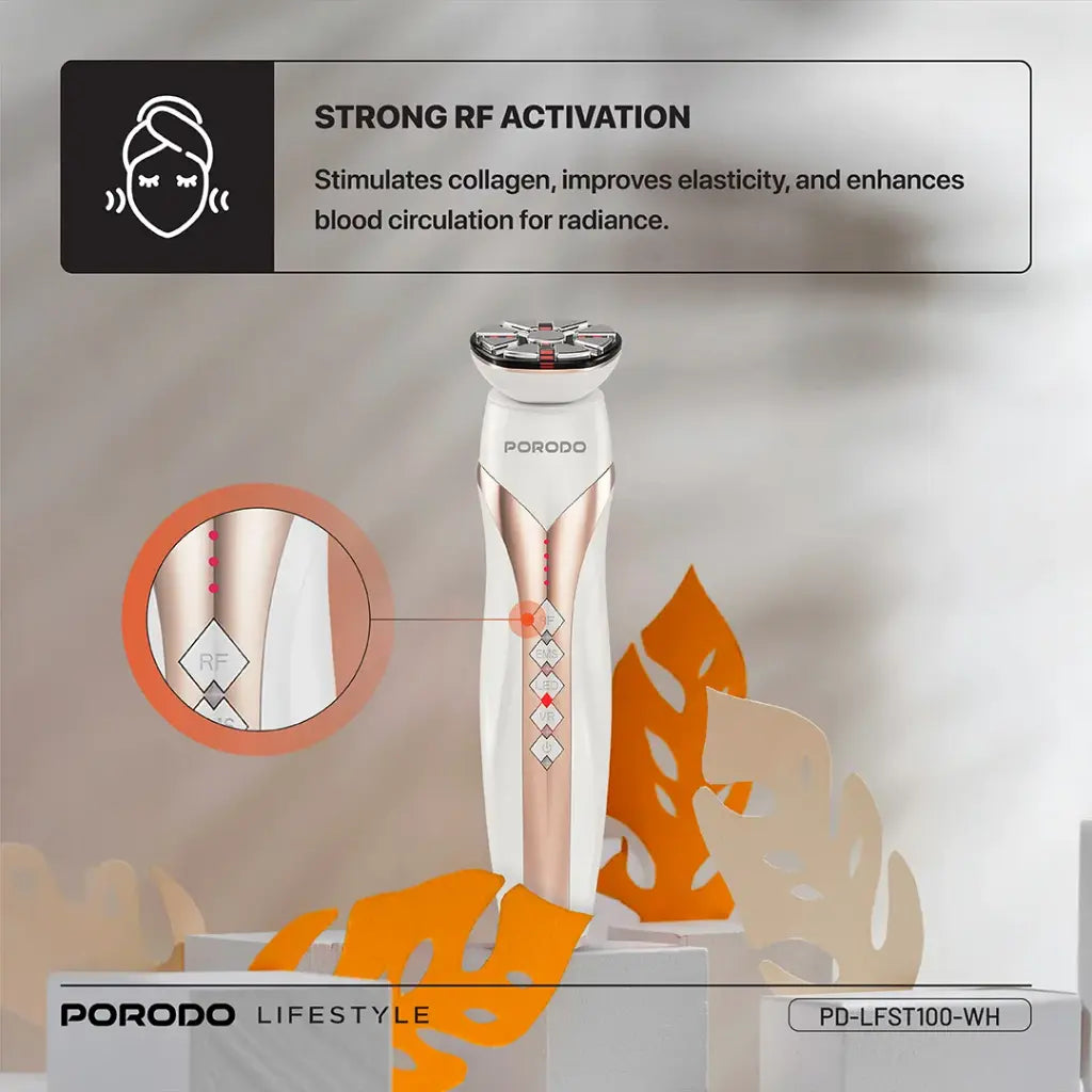 Porodo Lifestyle RF & EMS Vibration Light Therapy Device - White