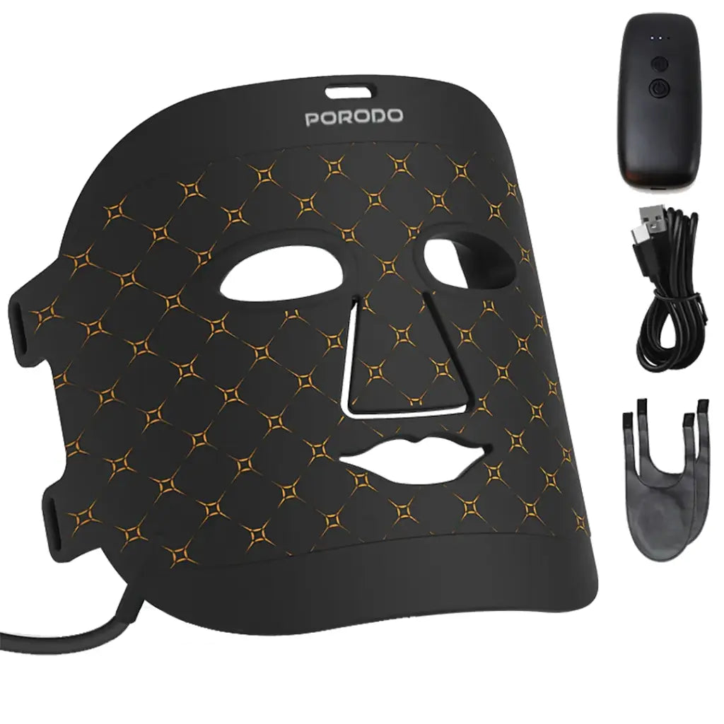Porodo Lifestyle Red Light Therapy Face Mask - Black