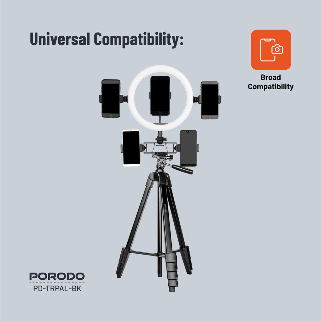 Porodo Professional Gimbal Tripod - Black