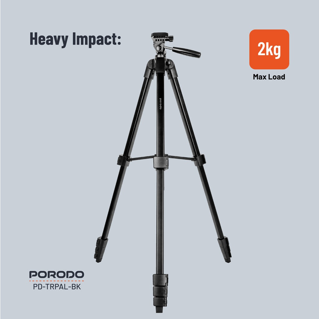 Porodo Professional Gimbal Tripod - Black