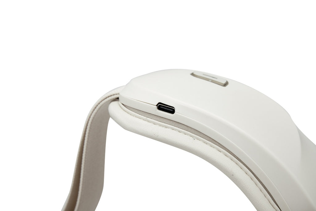 Porodo Rechargeable Eye Massager With Heat & Bluetooth Music - White