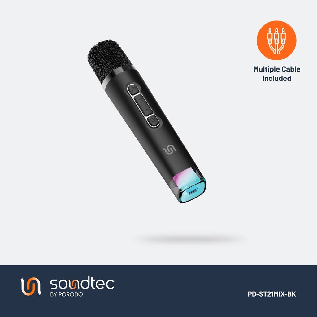 Porodo Soundtec Audiolink Multi-Platform Audio Mixer and Speaker - Black