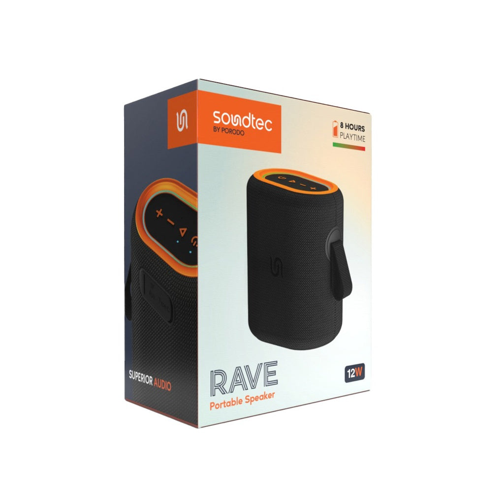 Porodo Soundtec Rave Portable Speaker - Black