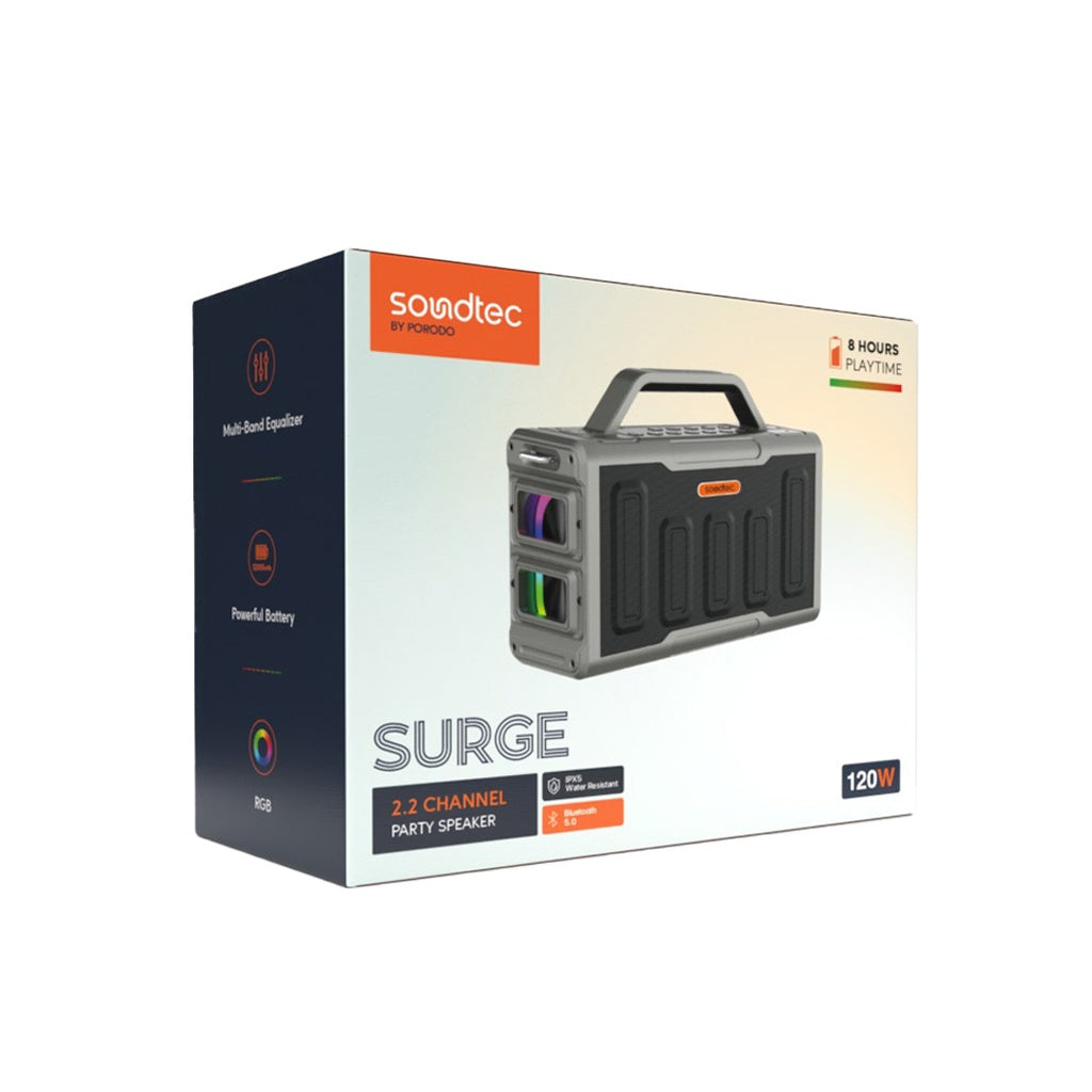 Porodo Soundtec Surge 2.2 Channel Party Speaker - Black