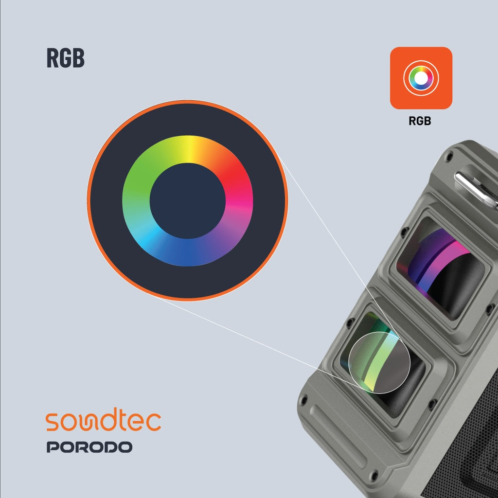 Porodo Soundtec Surge 2.2 Channel Party Speaker - Black