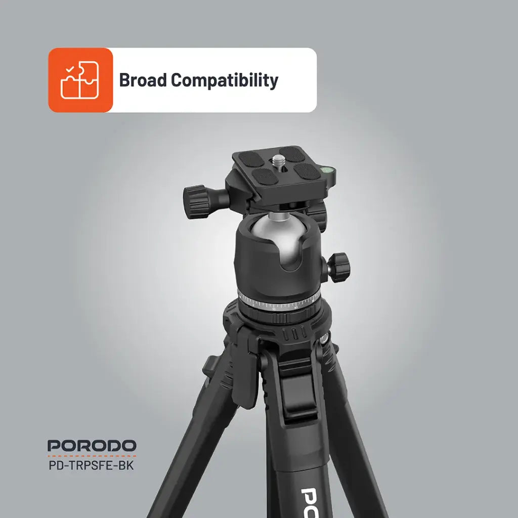 Porodo Ultra-Light Aluminum Tripod - Black