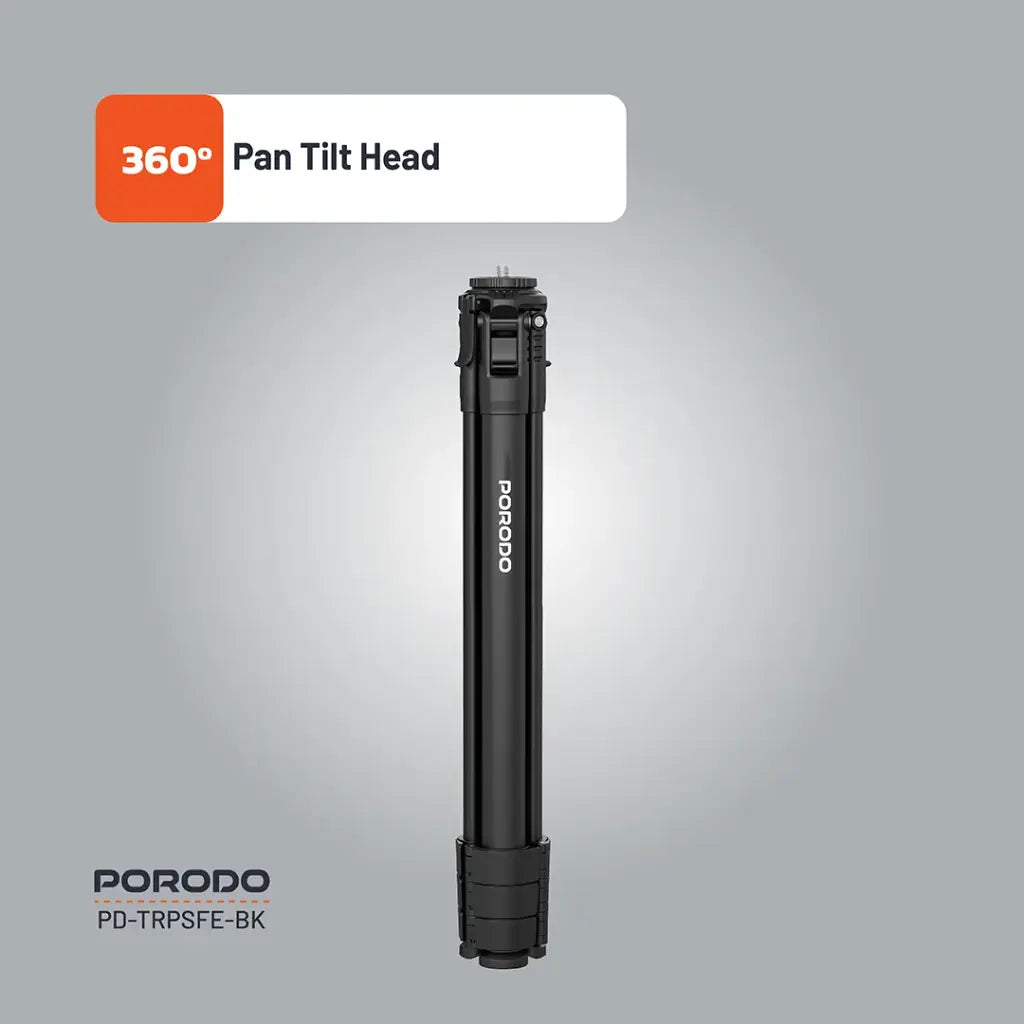 Porodo Ultra-Light Aluminum Tripod - Black