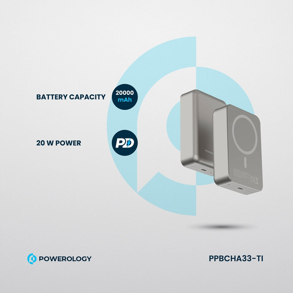 Powerology 20000 mAh 20W PD & 15W Magsafe Powerbank