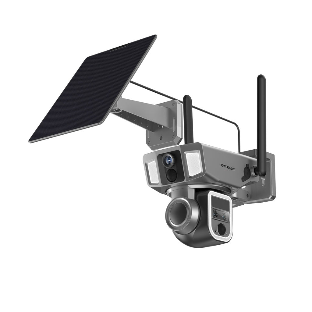 Powerology 4G/WiFi 360° Dual Lens Outdoor Camera - Black