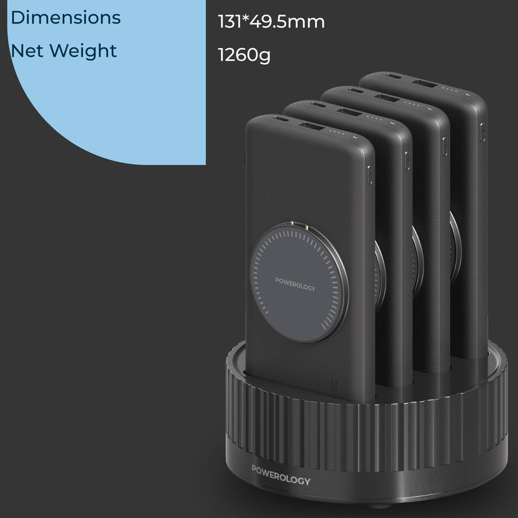 Powerology 4 in 1 Station 10000mAh PD 100W QC Wireless Power Bank
