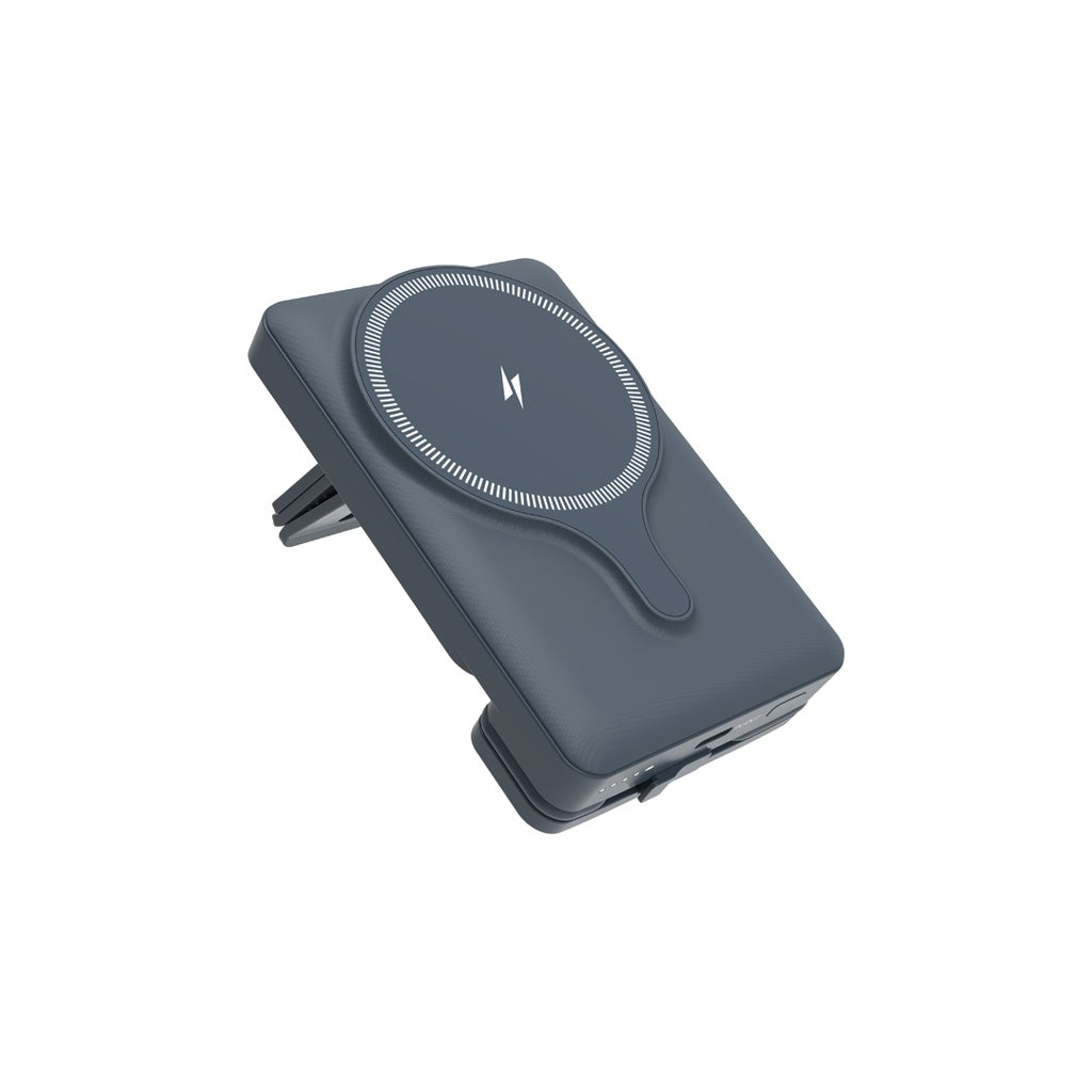 Powerology 5000mAh Power Bank With Magnetic Wireless Charger Car Mount