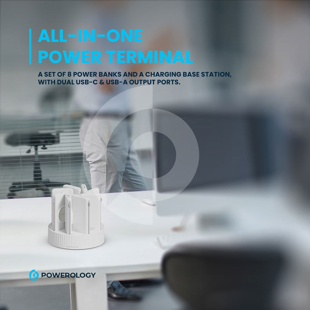 Powerology 8in1 Station 10000mAh PD 120W QC Wireless Power Bank