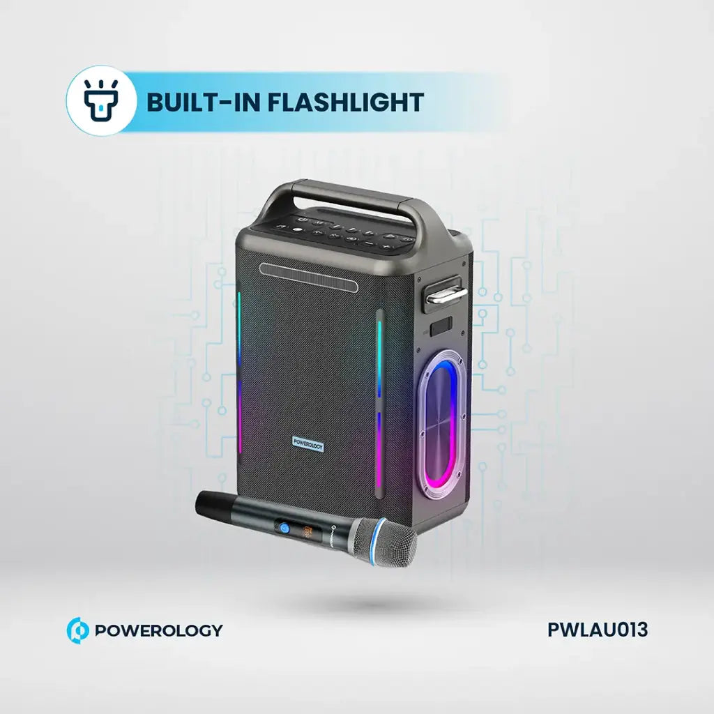 Powerology Karaoke Party Speaker - Silver