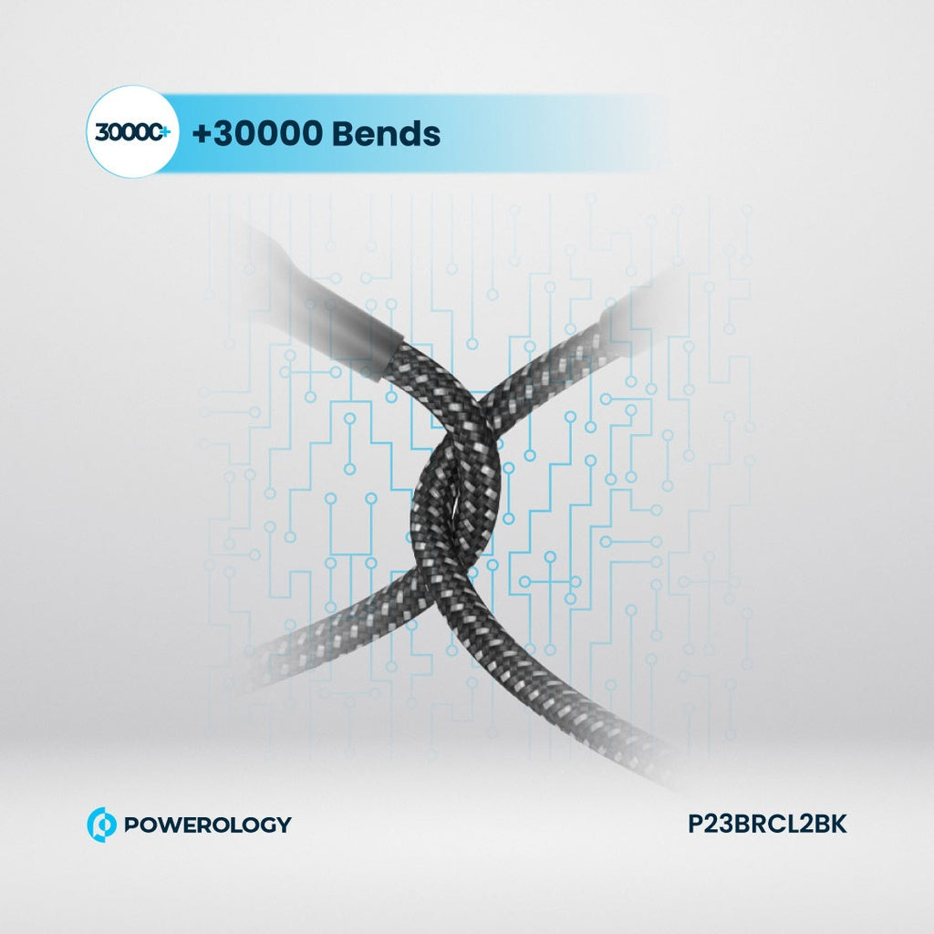 Powerology New Braided Type-C to Lightning Cable 2M PD 60W