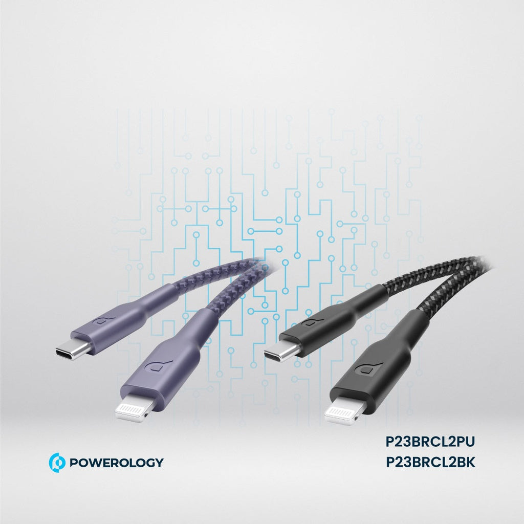 Powerology New Braided Type-C to Lightning Cable 2M PD 60W