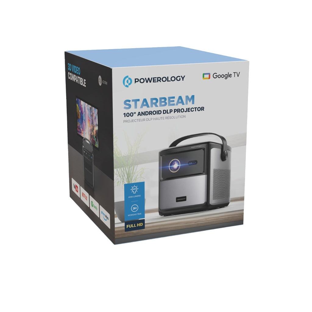 Powerology Starbeam 100" Google DLP Projector - Black